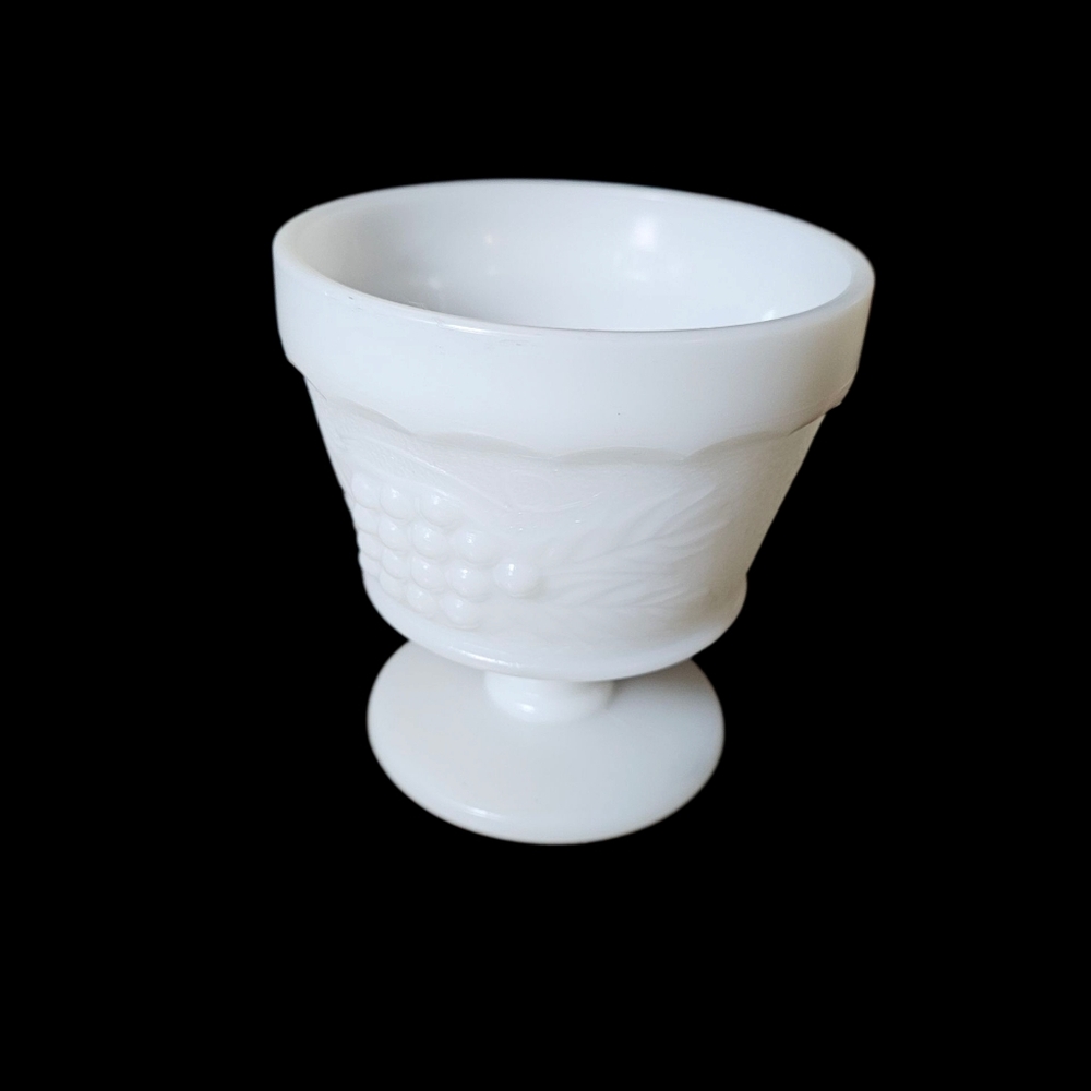 White Milk Glass Dessert Sherbert Cup.